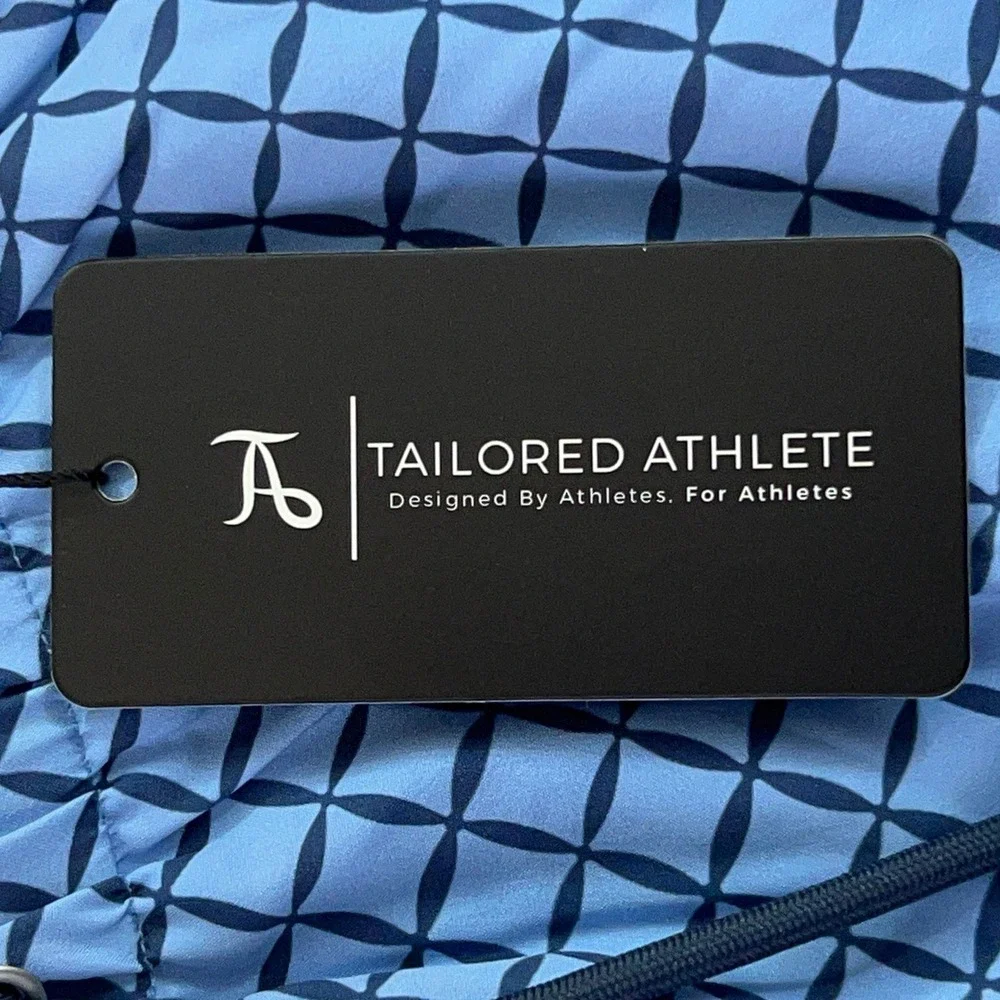 Tailored Athlete Mens Medium Blue Geo Print Quick Dry Swim Short NWT